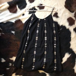 Black and White Embroidered Arrow Dress